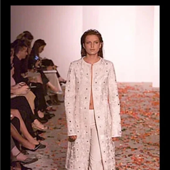 NWT Vintage 2000 Susan Lazar Bloomingdale’s Cream Coat Sz 6 Vogue Runway Piece - Picture 2 of 10